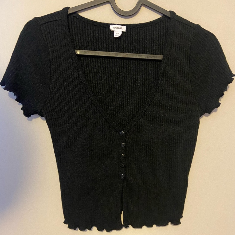 Half button down top